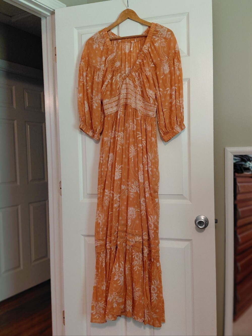 Free People Golden Hour Maxi Dress Marigold Floral Women's Size Small - Picture 9 of 10